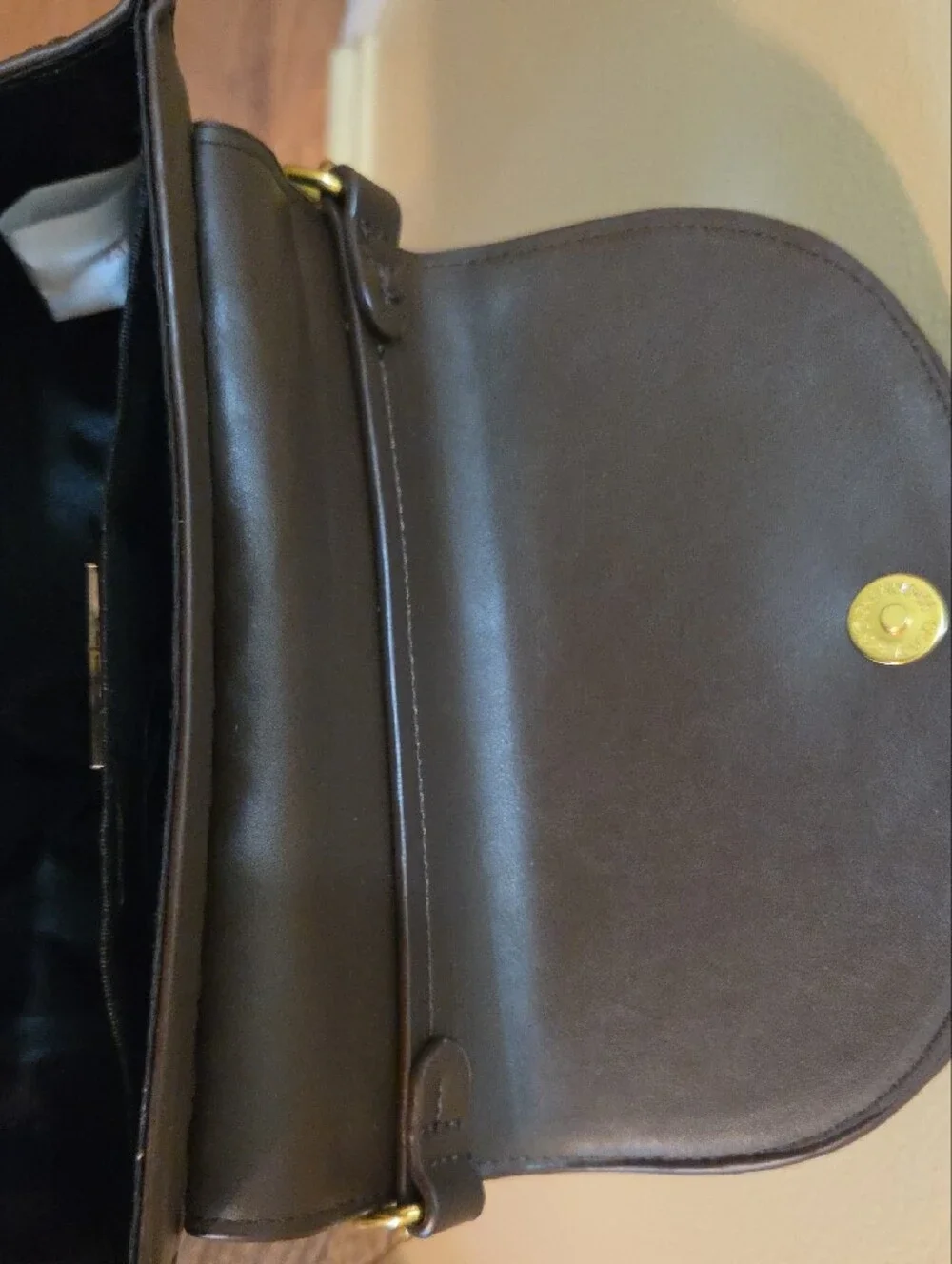 Urban Expressions Woven Saddle Crossbody Bag in Dark Brown with Gold Hardware